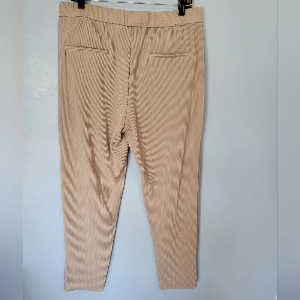 Zara Women's Pull-on Ribbed Pants Grey Size Large NWOT - Picture 2 of 13